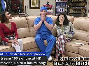 Solana moans intensely as she gets fucked hard twice, her pussy blasted with a huge creampie.