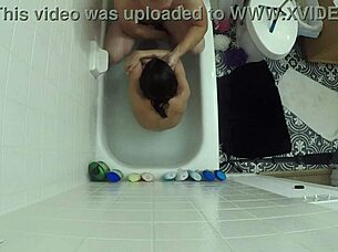 Skinny asian slut candy cruise gags on penis in bathtub pov