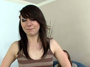 does the slutty brunette want her shaved pussy pounded by big white dick?