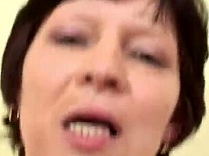 milf eva in lingerie gets her shaved pussy jackhammered and facial cumshot