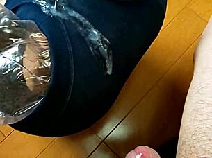 I am rubbing my bloomers against the electric massager for masturbation.