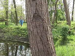 deniska plays perverted games with masked men outside