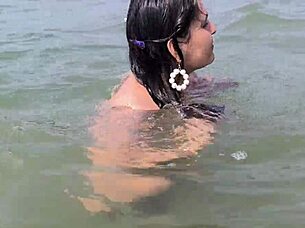 Desi Puja Bhabhi enjoys fucking in the river during an interview.
