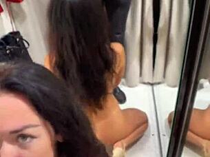 Public Flashing Leads to Quick Fuck in Dressing Room