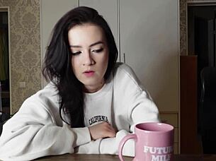 Petite Brunette Mistress Teases with Answers.