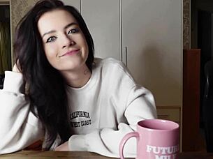 Petite Brunette Mistress Teases with Answers.