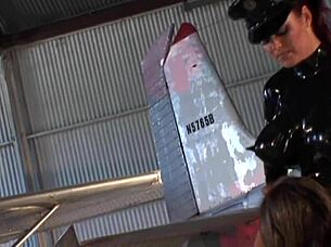 sexy police officer in latex bangs stunning chick with big breasts.