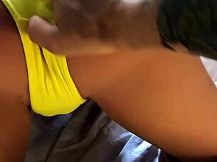 Using Sex Toy Next To Milf Stepmother In Bed.