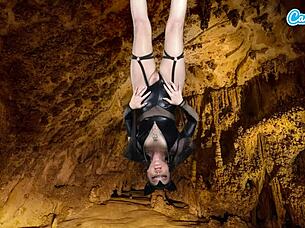 Hot Amateur Teen 18+ Masturbates Upside Down In Bat Costume