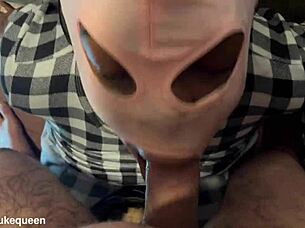 dirty couple's homemade bdsm, cum on her eyes