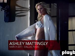 Busty Blonde In Sexy Lingerie And Cougar Enjoys Posing For The Playboy 😍