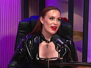 Redhead MILF Dominates with Leather Latex and Pussy Kisses