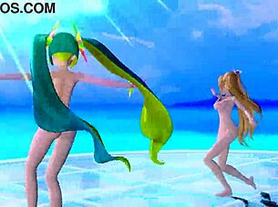 Hatsune Miku and Rin in Nude Mod