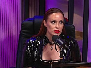 Redhead MILF Dominates with Leather Latex and Pussy Kisses