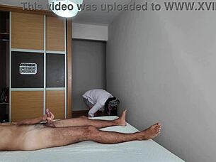 I Jerk Off in Front of Hotel Cleaning Lady Outdoors! 😅