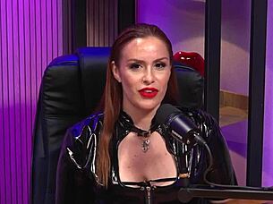 Redhead MILF Dominates with Leather Latex and Pussy Kisses