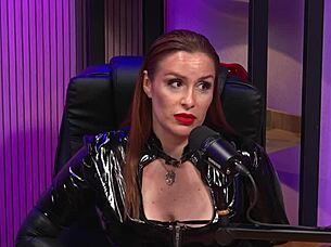 Redhead MILF Dominates with Leather Latex and Pussy Kisses