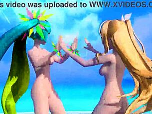Hatsune Miku and Rin in Nude Mod