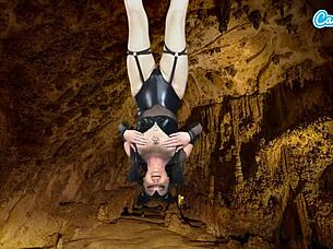 Hot Amateur Teen 18+ Masturbates Upside Down In Bat Costume