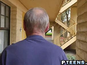 Experienced blonde teen enjoys two dongs in a wild threesome.