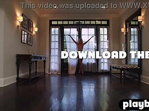 Busty Blonde In Sexy Lingerie And Cougar Enjoys Posing For The Playboy 😍