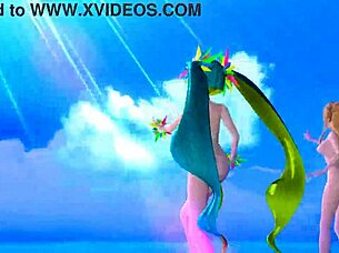 Hatsune Miku and Rin in Nude Mod