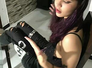 why is my latina stepsister sucking cock standing?