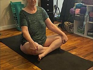 check out this hot milf stretching her big ass in morning yoga
