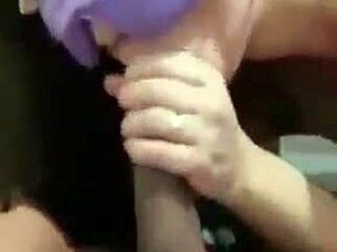 Perfect little blonde gives her pink pussy in front of husband.