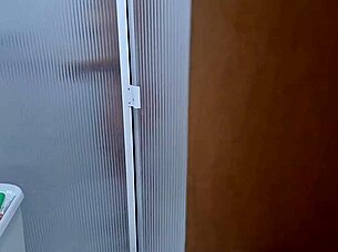 Stepsister catches me masturbating while spying on shower