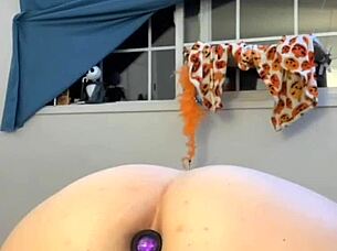 Anal and pussy play with big clit orgasm