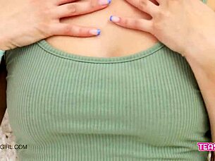 Super Hot Teen in Lesbian POV on Sofa