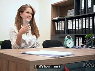Una Fairy Feels Intense Pleasure During Office Table Fuck At Loan4k