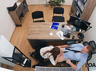 Una Fairy Feels Intense Pleasure During Office Table Fuck At Loan4k