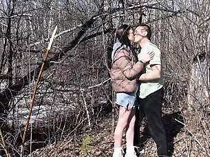 Caught her in the forest, 'Want rough fucking?'