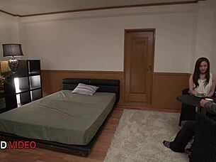 office babe in stockings gives perfect blowjob and creampie