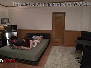 office babe in stockings gives perfect blowjob and creampie