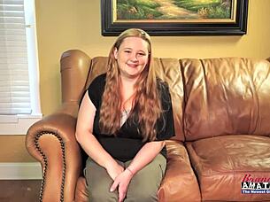 Curvy redhead Rose gets pussy fucked!