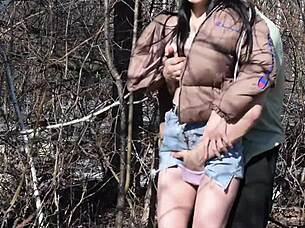Caught her in the forest, 'Want rough fucking?'