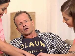 Daddy4k Features Old Man in Shape with Two Petite Women