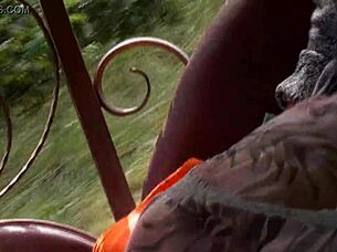 I saw a hairy mature woman flashing her upskirt on the carriage