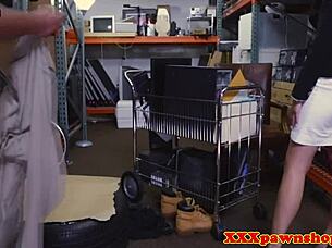 I watched the milf suck cock in the office before sex