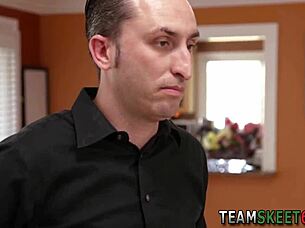 Pigtails Babysitter Gets a Facial Jizz Explosion – Can She Handle It?