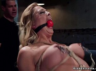 Tight Pornstar Tied Up For Rough Creampie Action!