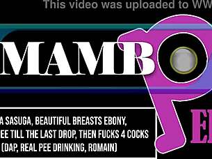 Ana Sasuga, drink that pee and fuck those 4 cocks hard!