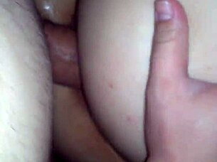 Fucking my wife's ass hard.