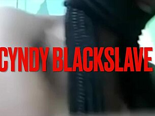 cyndy blackslave gets fat ass spanking in bdsm slave scene with big tits and pussy 😈