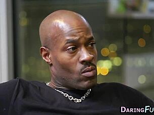 Euro babe rubs her vag and cums on big cock