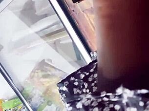 spying upskirt under skirt in store