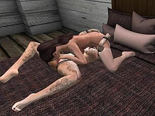 Jess & Robin In Lesbian 3some Cartoon Sex